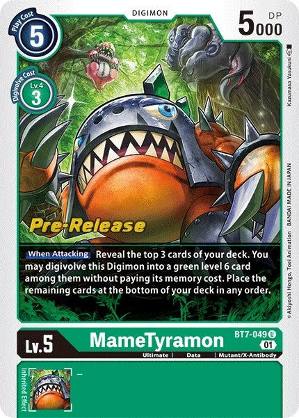 Image for MameTyramon (BT7-049 U) (Next Adventure Pre-Release Cards) - Digimon Card Game