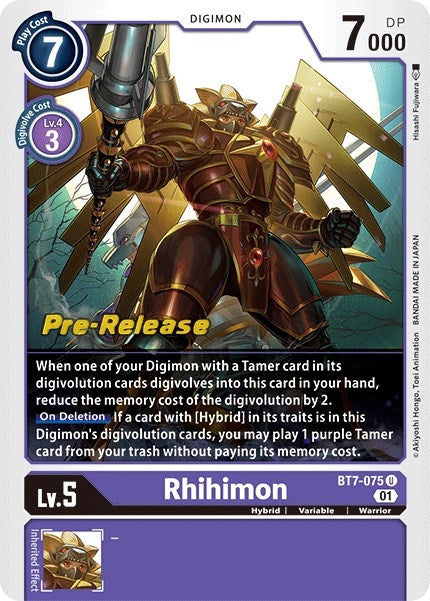 Image for Rhihimon (BT7-075 U) (Next Adventure Pre-Release Cards) - Digimon Card Game