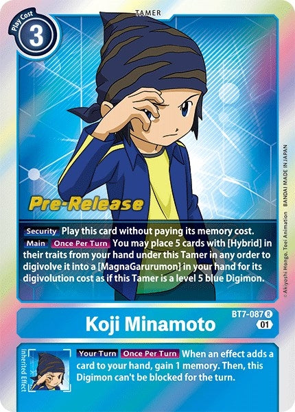 Image for Koji Minamoto (BT7-087 R) (Next Adventure Pre-Release Cards) - Digimon Card Game