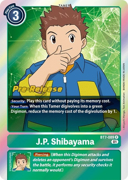 Image for J.P. Shibayama (BT7-089 R) (Next Adventure Pre-Release Cards) - Digimon Card Game