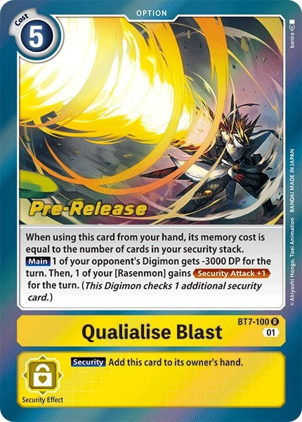Image for Qualialise Blast (BT7-100 R) (Next Adventure Pre-Release Cards) - Digimon Card Game