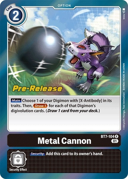 Image for Metal Cannon (BT7-104 R) (Next Adventure Pre-Release Cards) - Digimon Card Game