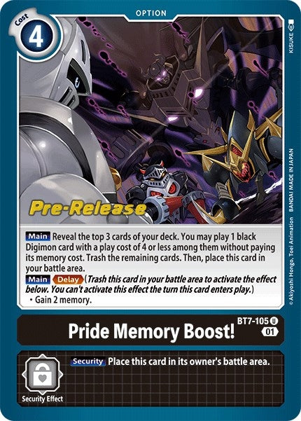 Image for Pride Memory Boost! (BT7-105 U) (Next Adventure Pre-Release Cards) - Digimon Card Game