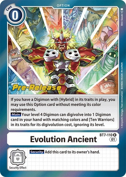 Image for Evolution Ancient (BT7-110 R) (Next Adventure Pre-Release Cards) - Digimon Card Game