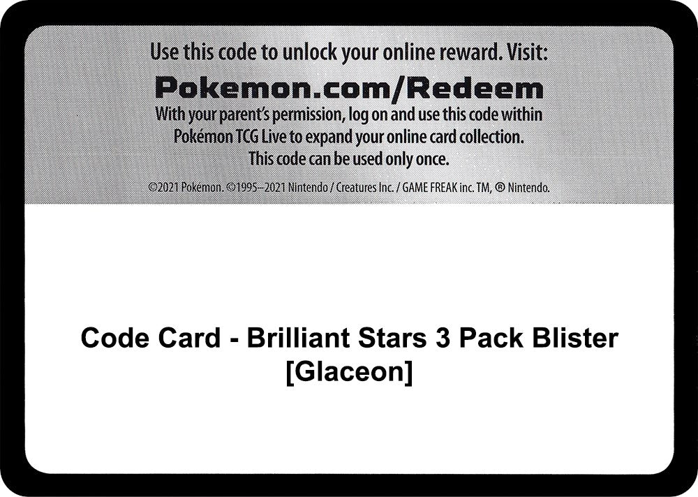 Image for Code Card - Brilliant Stars 3 Pack Blister [Glaceon] (SWSH09: Brilliant Stars) - Pokemon