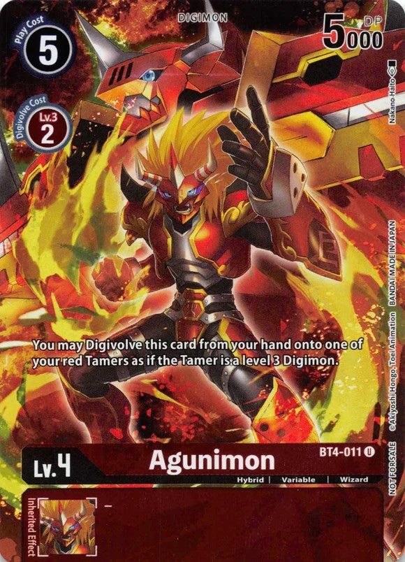 Image for Agunimon (Tamer's Evolution Box 2) (BT4-011 U) (Great Legend) - Digimon Card Game