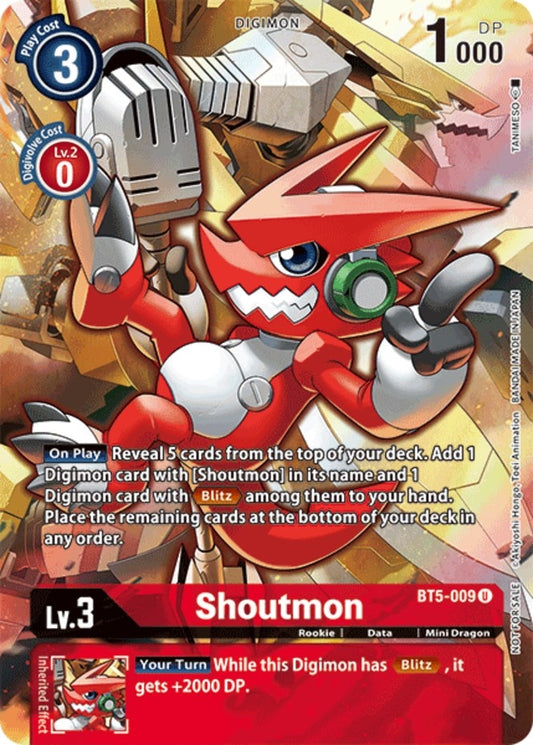 Image for Shoutmon (Tamer's Evolution Box 2) (BT5-009 U) (Battle of Omni) - Digimon Card Game