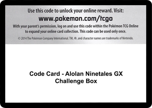 Image for Code Card - Alolan Ninetales GX Challenge Box (SM - Burning Shadows) - Pokemon
