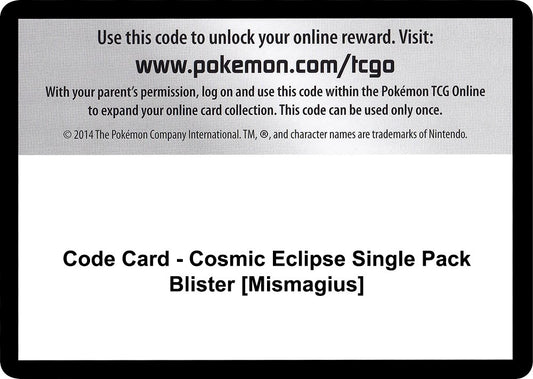 Image for Code Card - Cosmic Eclipse Single Pack Blister [Mismagius] (SM - Cosmic Eclipse) - Pokemon