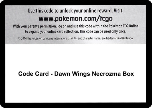 Image for Code Card - Dawn Wings Necrozma Box (SM - Forbidden Light) - Pokemon