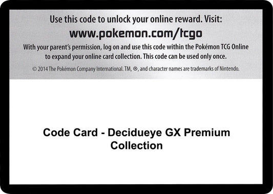 Image for Code Card - Decidueye GX Premium Collection (SM - Guardians Rising) - Pokemon