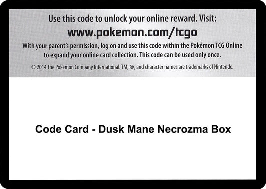 Image for Code Card - Dusk Mane Necrozma Box (SM - Forbidden Light) - Pokemon