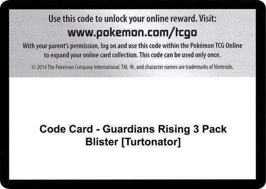 Image for Code Card - Guardians Rising 3 Pack Blister [Turtonator] (SM - Guardians Rising) - Pokemon