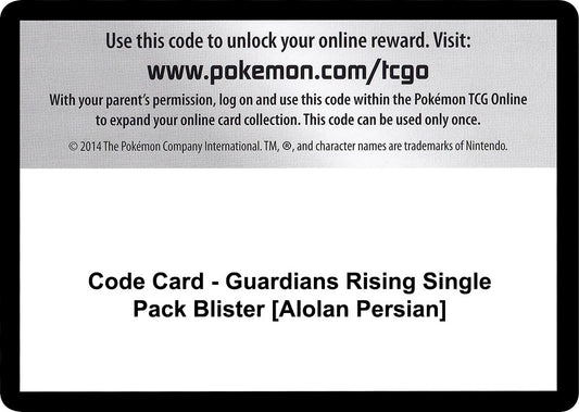 Image for Code Card - Guardians Rising Single Pack Blister [Alolan Persian] (SM - Guardians Rising) - Pokemon