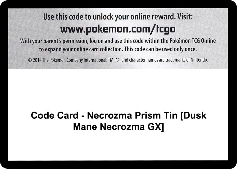 Image for Code Card - Necrozma Prism Tin [Dusk Mane Necrozma GX] (SM - Ultra Prism) - Pokemon