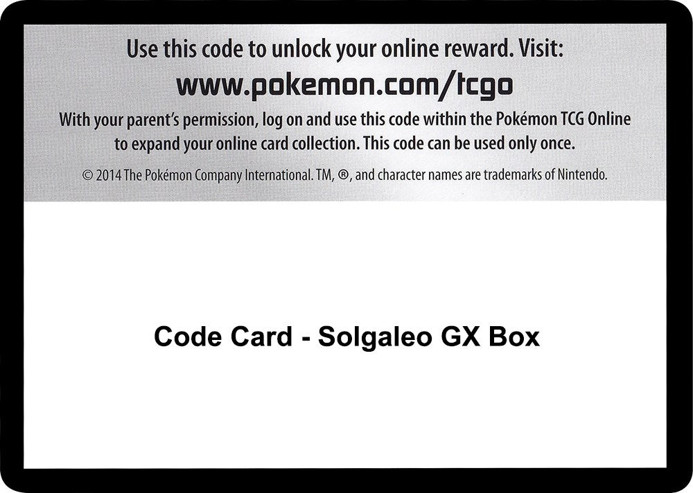 Image for Code Card - Solgaleo GX Box (SM - Celestial Storm) - Pokemon