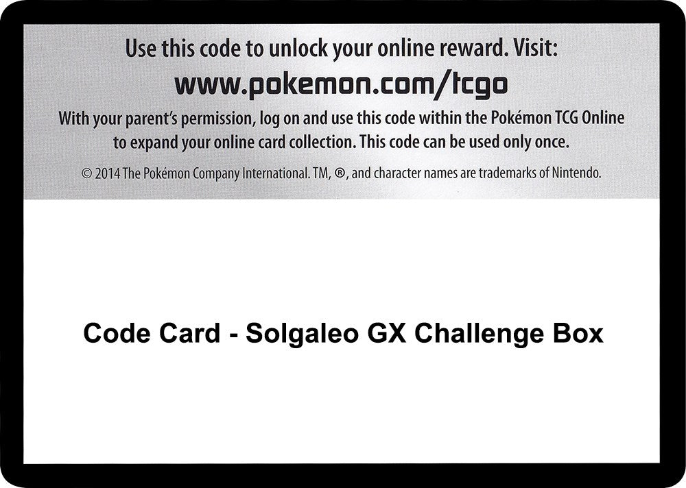 Image for Code Card - Solgaleo GX Challenge Box (SM - Celestial Storm) - Pokemon