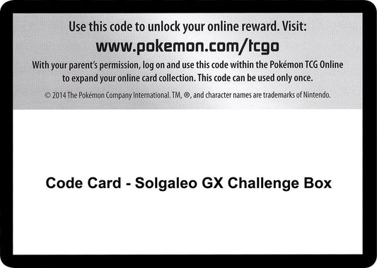 Image for Code Card - Solgaleo GX Challenge Box (SM - Celestial Storm) - Pokemon
