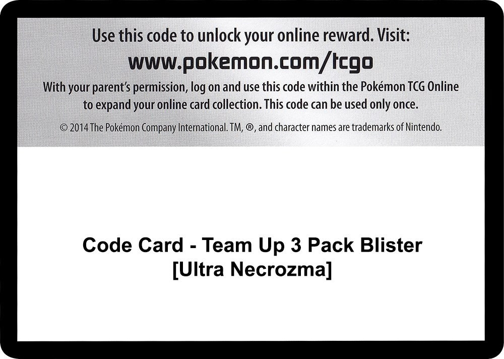 Image for Code Card - Team Up 3 Pack Blister [Ultra Necrozma] (SM - Team Up) - Pokemon