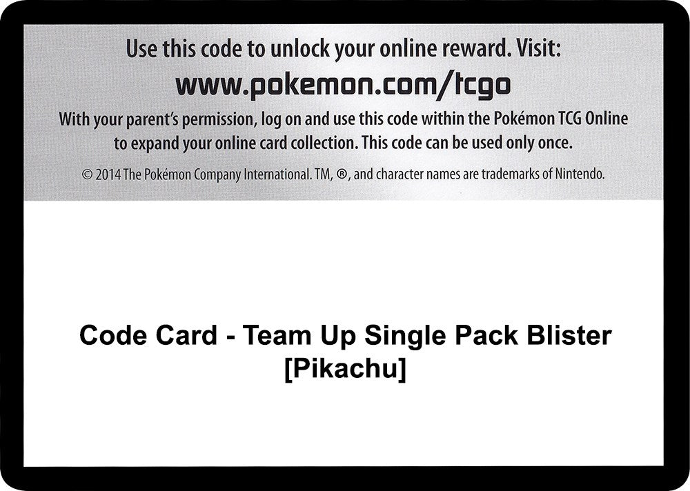 Image for Code Card - Team Up Single Pack Blister [Pikachu] (SM - Team Up) - Pokemon