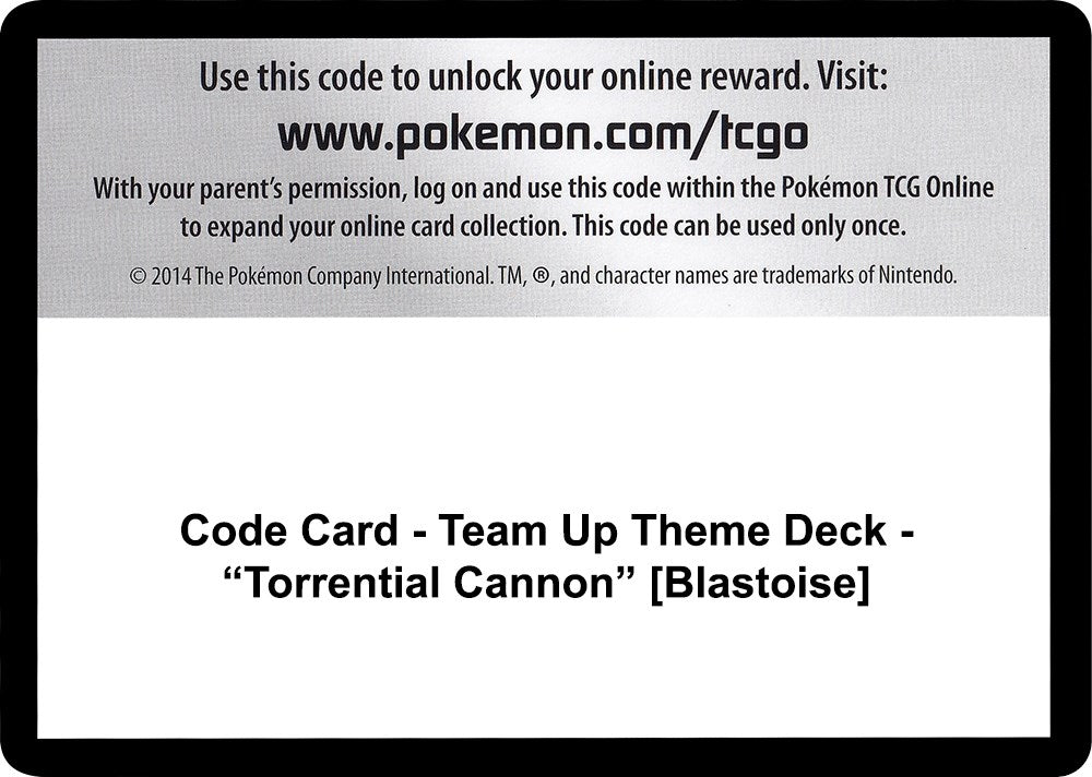 Image for Code Card - Team Up Theme Deck - "Torrential Cannon" [Blastoise] (SM - Team Up) - Pokemon