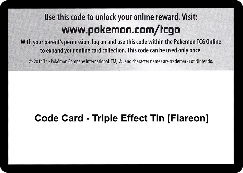 Image for Code Card - Triple Effect Tin [Flareon] (SM - Guardians Rising) - Pokemon