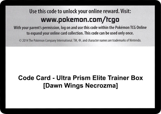 Image for Code Card - Ultra Prism Elite Trainer Box [Dawn Wings Necrozma] (SM - Ultra Prism) - Pokemon