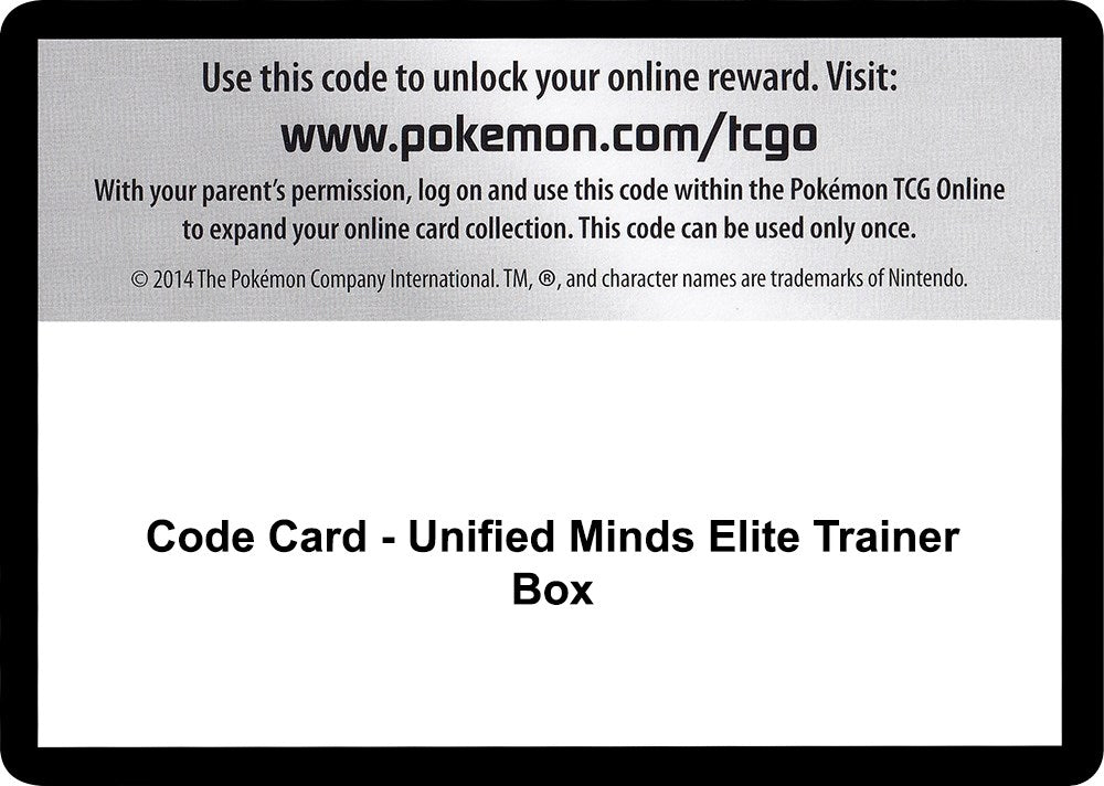 Image for Code Card - Unified Minds Elite Trainer Box (SM - Unified Minds) - Pokemon