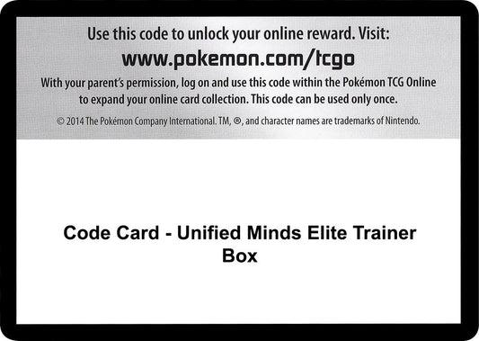 Image for Code Card - Unified Minds Elite Trainer Box (SM - Unified Minds) - Pokemon