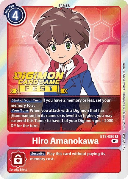 Image for Hiro Amanokawa (Digimon Card Game Fest 2022) (BT8-086 R) (New Awakening) - Digimon Card Game