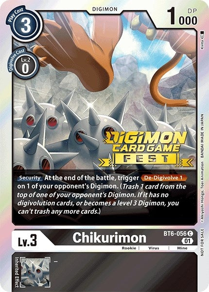 Image for Chikurimon (Digimon Card Game Fest 2022) (BT6-056 C) (Double Diamond) - Digimon Card Game
