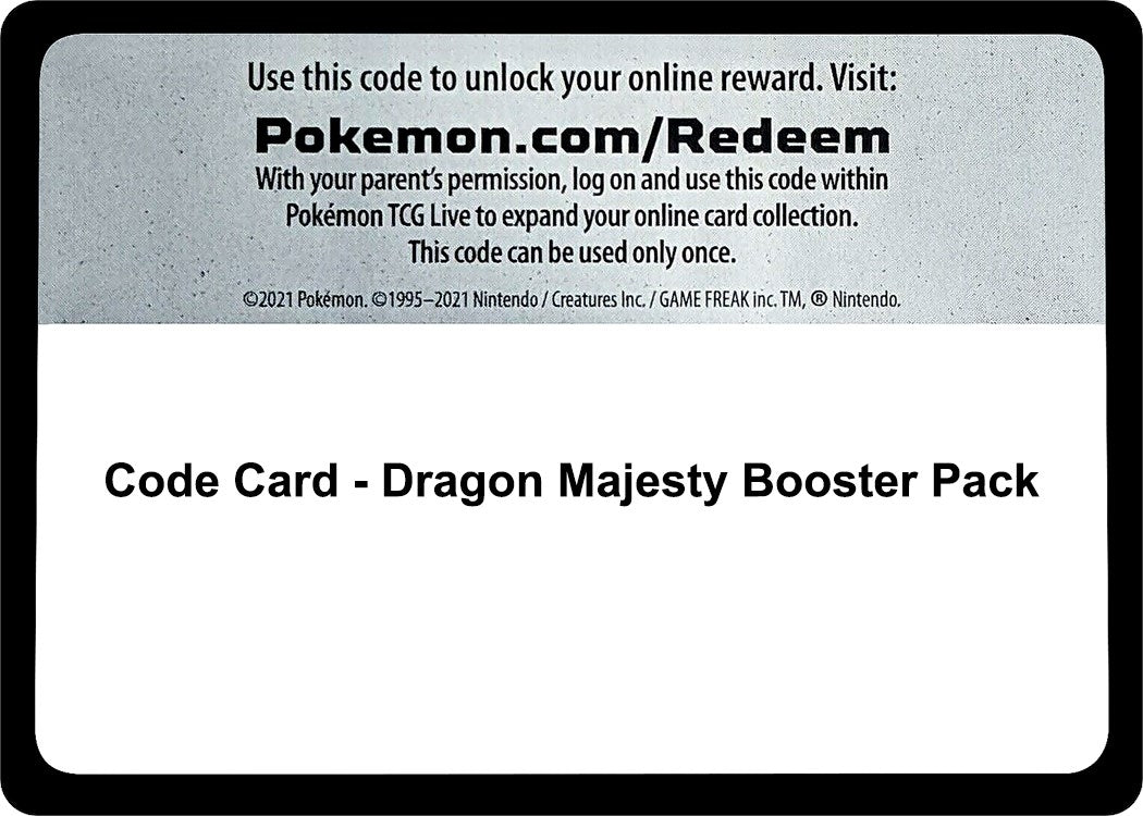 Image for Code Card - Dragon Majesty Booster Pack (Dragon Majesty) - Pokemon