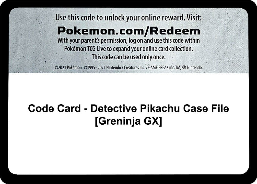 Image for Code Card - Detective Pikachu Case File [Greninja GX] (Detective Pikachu) - Pokemon