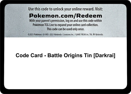 Image for Code Card - Battle Origins Tin [Darkrai] (Miscellaneous Cards & Products) - Pokemon