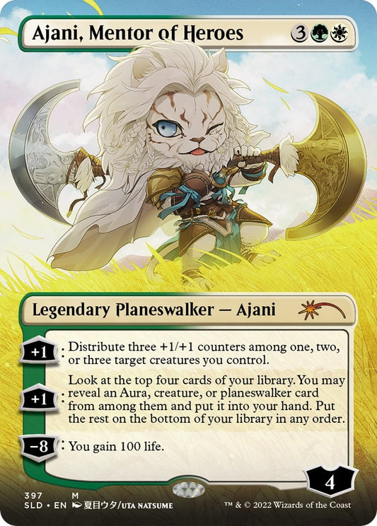 Image for Ajani, Mentor of Heroes (Borderless) (397) (Secret Lair Drop Series) - Magic: The Gathering