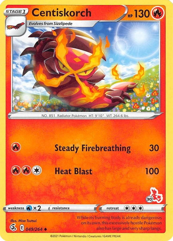 Image for Centiskorch - 049/264 (#30 Cinderace Stamped) (049/264) (Battle Academy 2022) - Pokemon