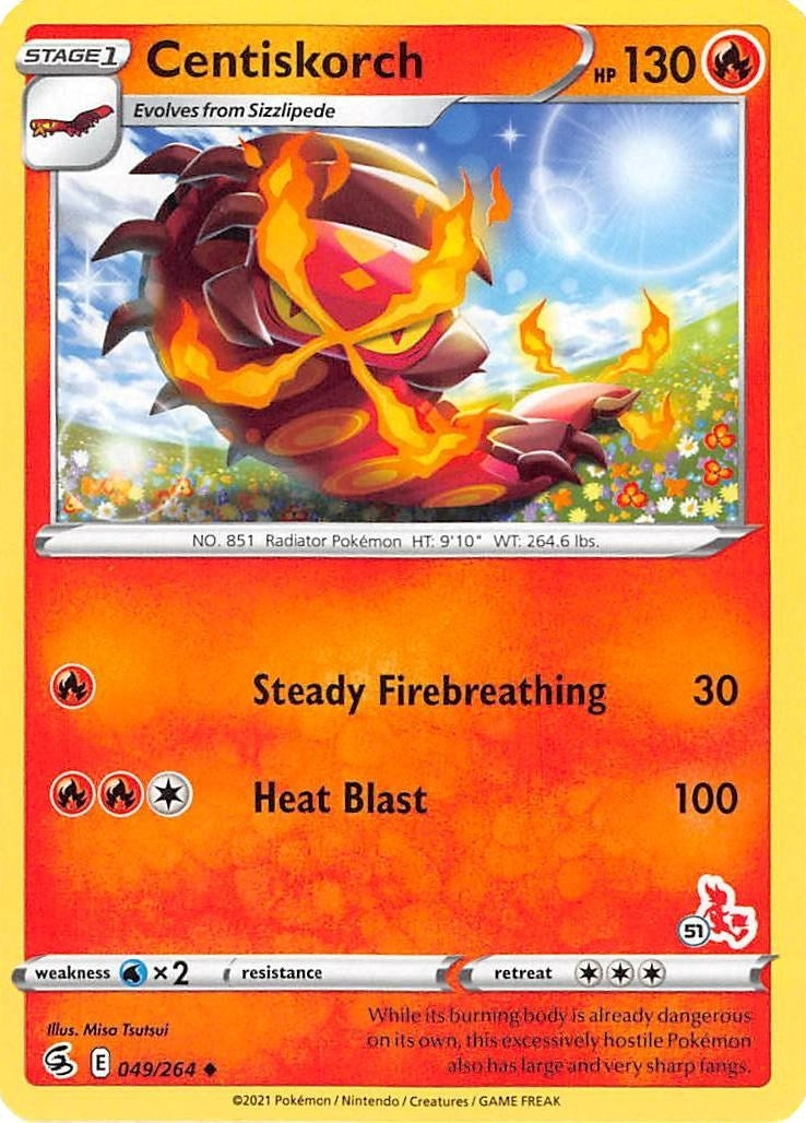 Image for Centiskorch - 049/264 (#51 Cinderace Stamped) (049/264) (Battle Academy 2022) - Pokemon