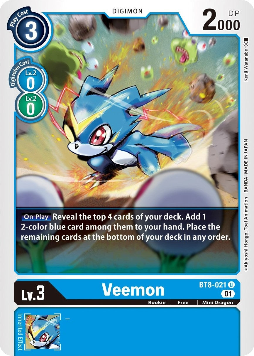 Image for Veemon (BT8-021 U) (New Awakening) - Digimon Card Game