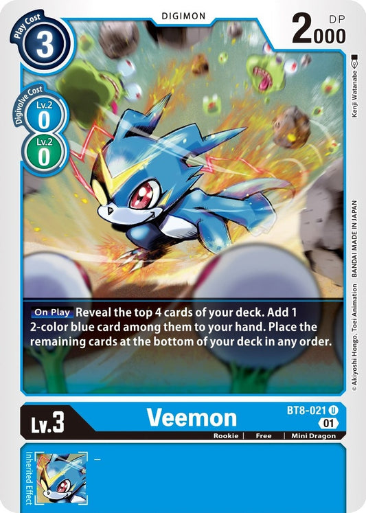 Image for Veemon (BT8-021 U) (New Awakening) - Digimon Card Game