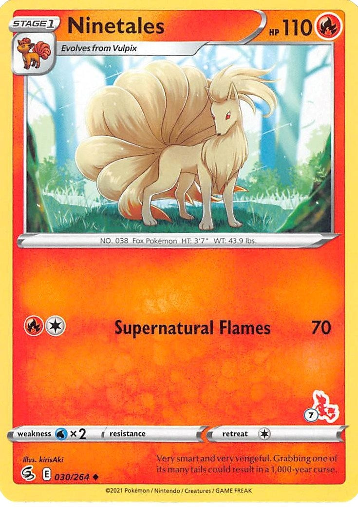 Image for Ninetales - 030/264 (#7 Cinderace Stamped) (030/264) (Battle Academy 2022) - Pokemon