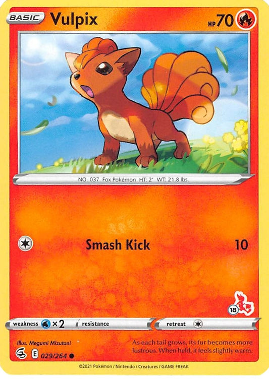 Image for Vulpix - 029/264 (#18 Cinderace Stamped) (029/264) (Battle Academy 2022) - Pokemon