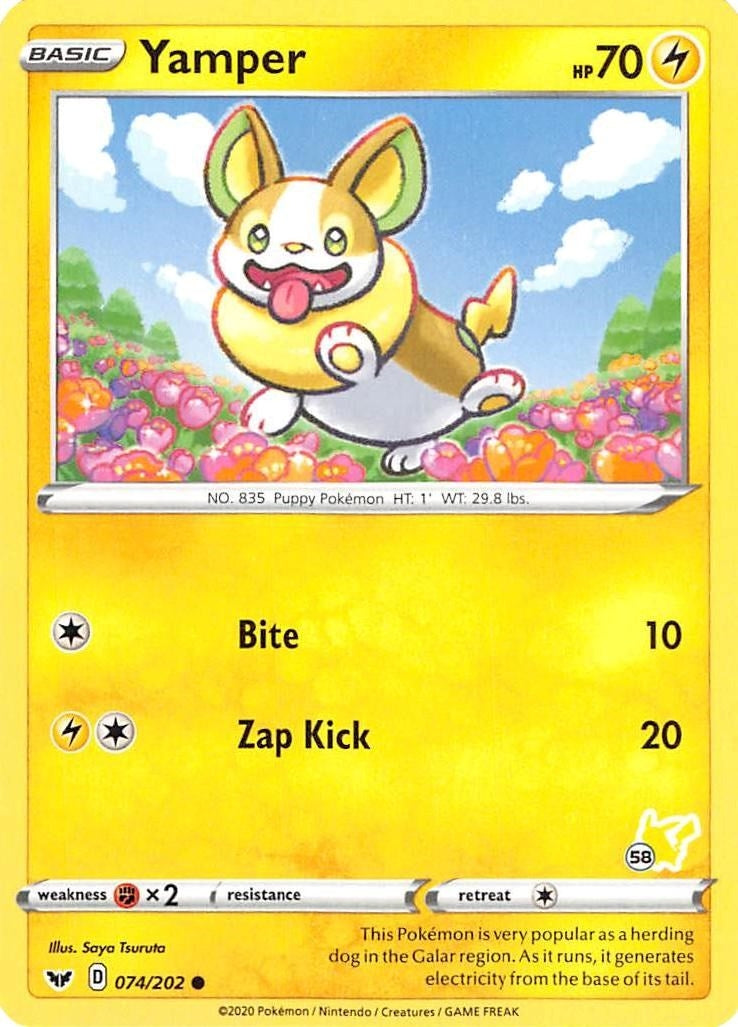 Image for Yamper - 074/202 (#58 Pikachu Stamped) (074/202) (Battle Academy 2022) - Pokemon