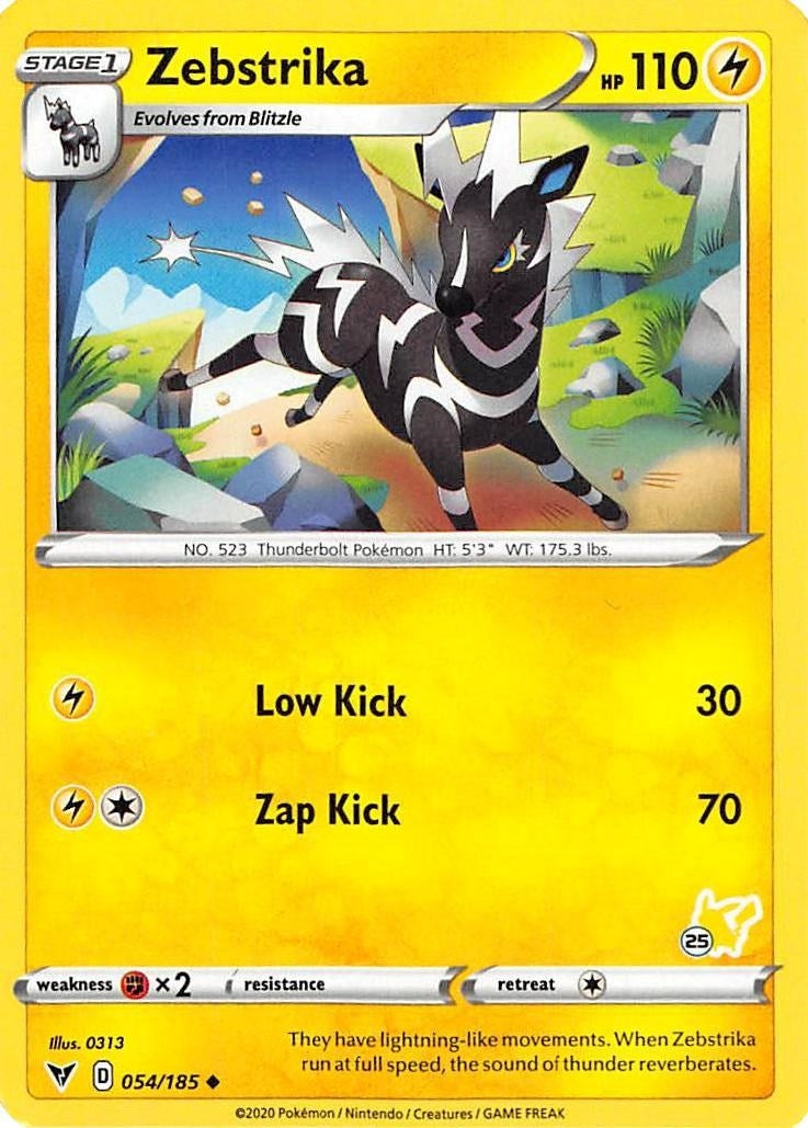 Image for Zebstrika - 054/185 (#25 Pikachu Stamped) (054/185) (Battle Academy 2022) - Pokemon