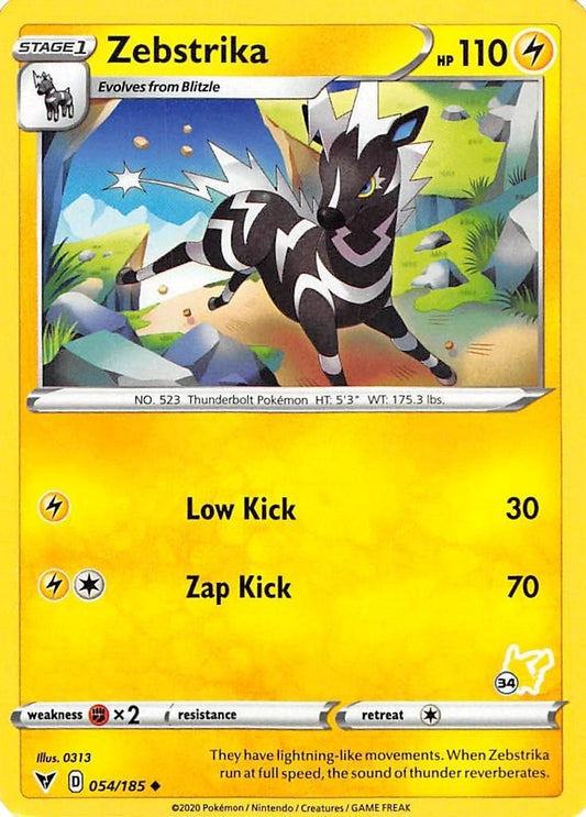 Image for Zebstrika - 054/185 (#34 Pikachu Stamped) (054/185) (Battle Academy 2022) - Pokemon