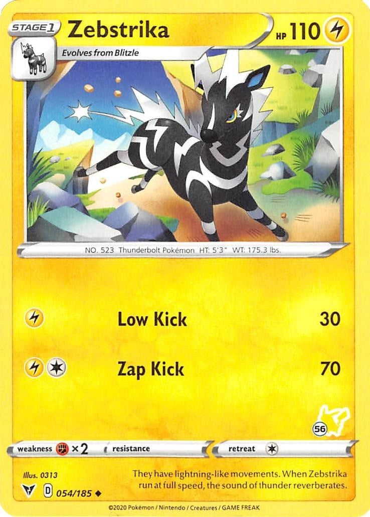 Image for Zebstrika - 054/185 (#56 Pikachu Stamped) (054/185) (Battle Academy 2022) - Pokemon