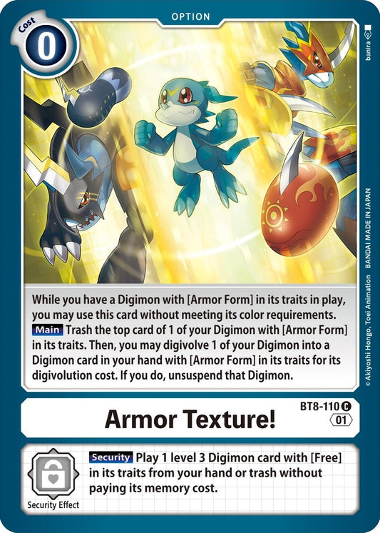 Image for Armor Texture! (BT8-110 C) (New Awakening) - Digimon Card Game