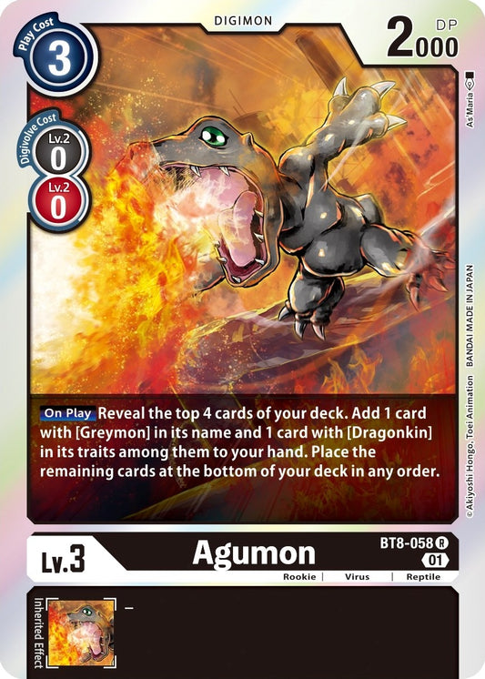 Image for Agumon (BT8-058 R) (New Awakening) - Digimon Card Game