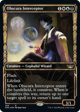 Image for Obscura Interceptor (Gilded Foil) (389) (Streets of New Capenna) - Magic: The Gathering