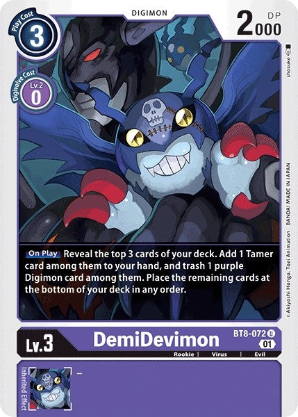 Image for DemiDevimon (BT8-072 U) (New Awakening) - Digimon Card Game