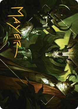 Image for Meeting of the Five Art Card (Gold-Stamped Signature) (30) (Art Series: Streets of New Capenna) - Magic: The Gathering